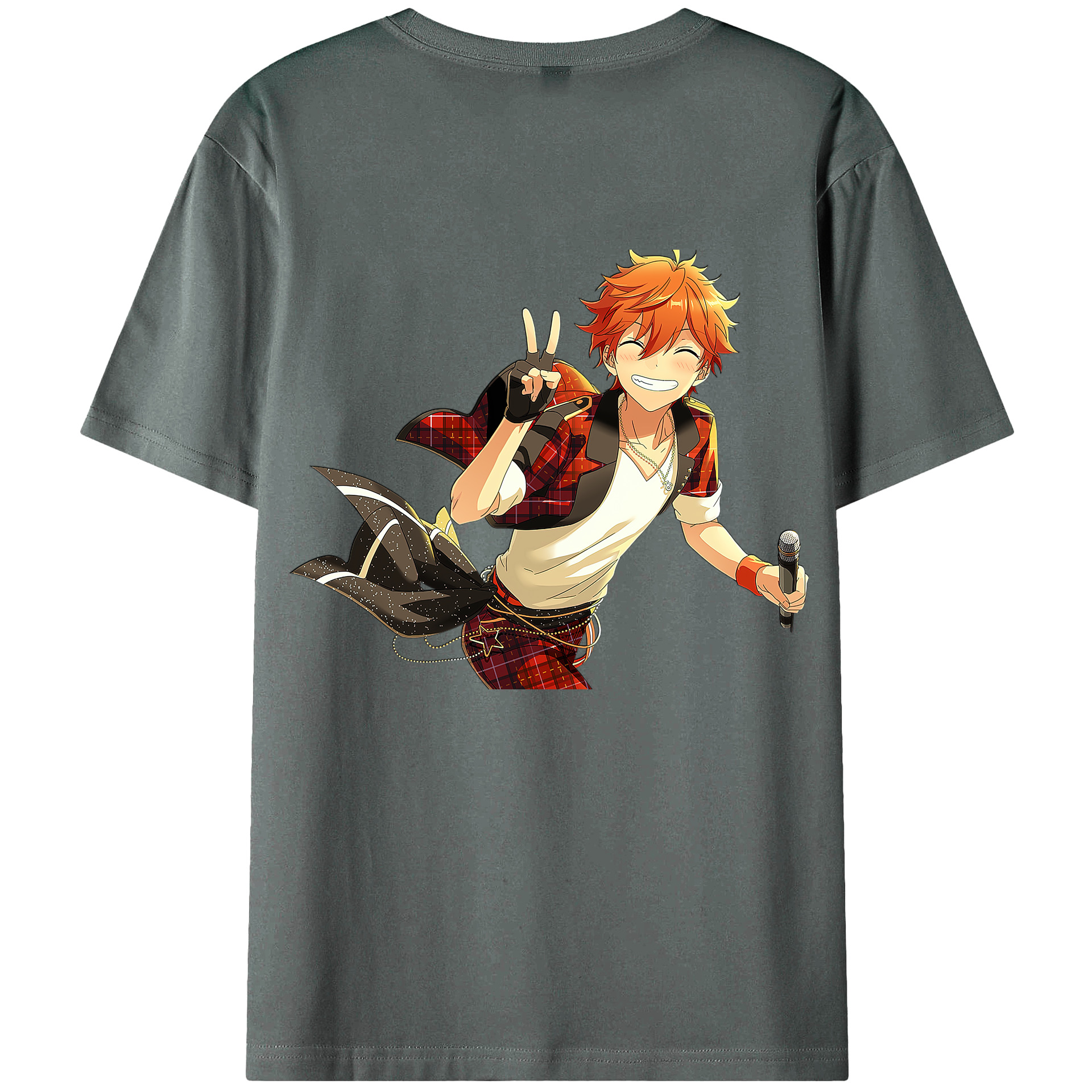 （画像用） あんさんぶるスターズ! Ensemble Stars 綿100％ メンズ半袖Tシャツ（バックプリント） 通気性